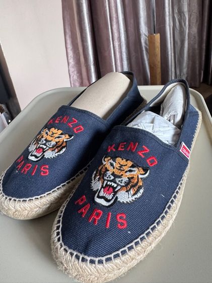Used Kenzo Espadrilles Fabric Prototype Tiger Logo Blue nuit Size 42 รูปที่ 10