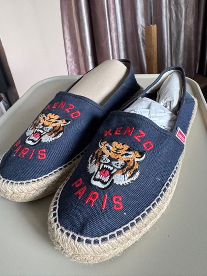 Used Kenzo Espadrilles Fabric Prototype Tiger Logo Blue nuit Size 42