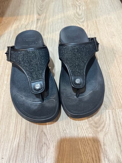 Used Fitflop Men Sandal Black Canvas Size 42 รูปที่ 4