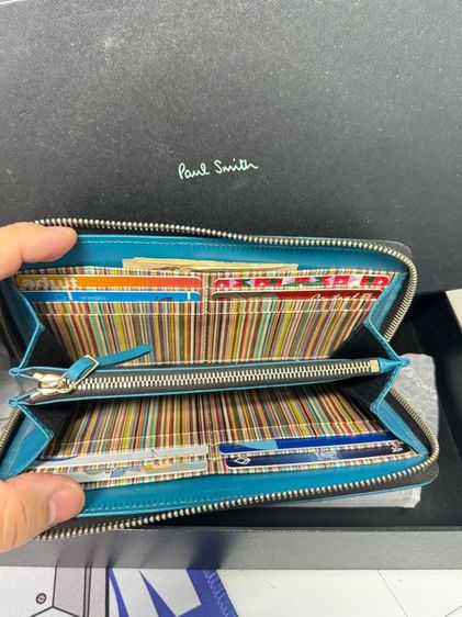 Used Paul Smith Zippy Wallet Cerulean รูปที่ 6