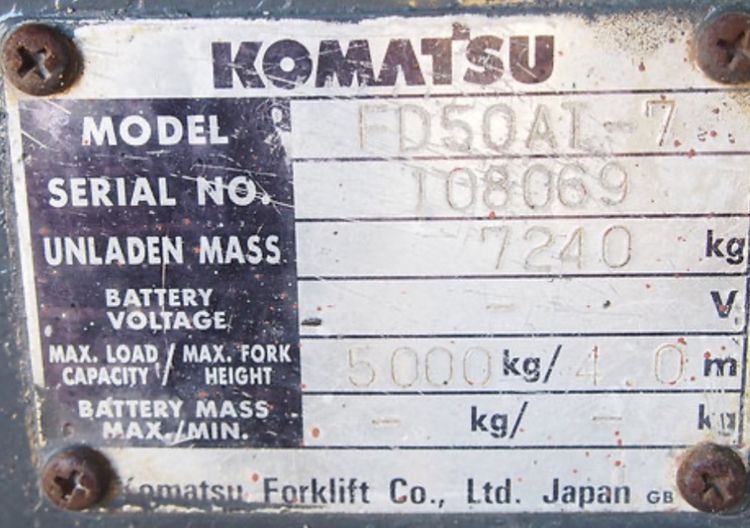  Forklift 5.0 ตัน ยกสูง 4 เมตร,ดีเซล 6D102 เกียร์ออโต้ พร้อมใช้งาน รูปที่ 3