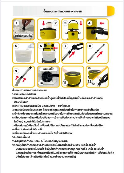 เครื่องดูดฝุ่นแรงดี มีโหมดซักพรมได้สะอาด สภาพดีมาก ยังไม่ผ่านการใช้งาน รูปที่ 7