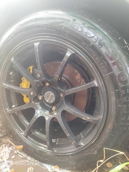 ล้อแม็ก 15 กว้าง 8 นิ้ว RS Racing ลาย 10 ก้าน  4 รู 100 พร้อมยาง รูปที่ 2