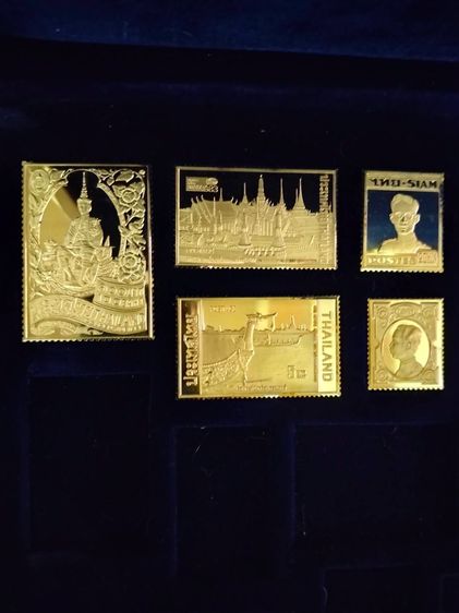 แสตมป์ที่ระลึกเนื้อเงินแท้ 999 หุ้มทองswiss 11 ชิ้นพร้อมกล้อง รูปที่ 3