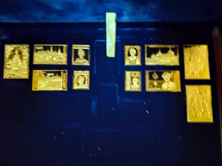 แสตมป์ที่ระลึกเนื้อเงินแท้ 999 หุ้มทองswiss 11 ชิ้นพร้อมกล้อง รูปที่ 4