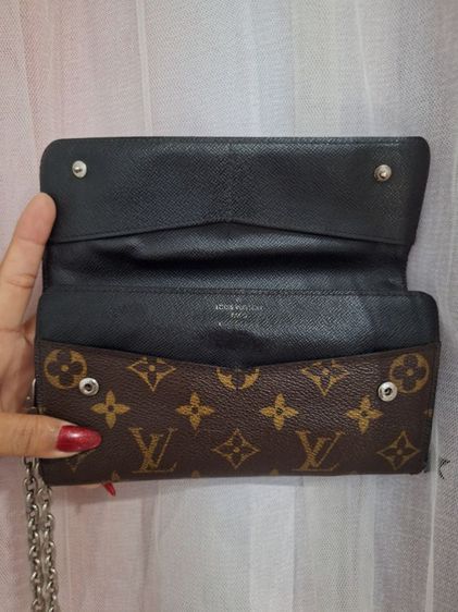 Louis Vuitton Monogram Macassar Portefeuille Rond Chain Strap Canvas รูปที่ 6