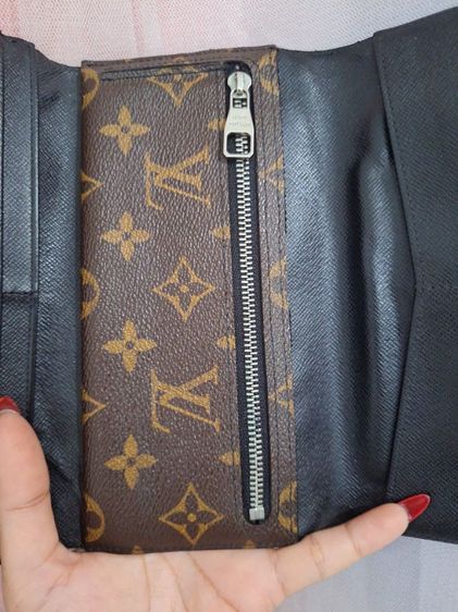 Louis Vuitton Monogram Macassar Portefeuille Rond Chain Strap Canvas รูปที่ 10