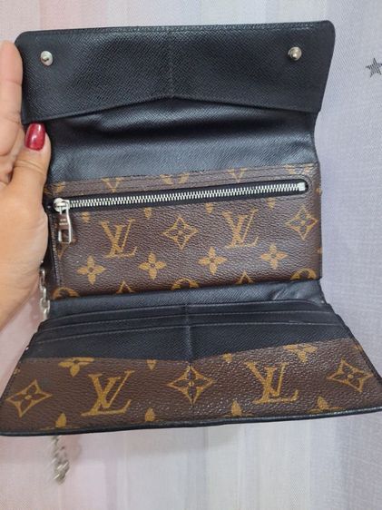 Louis Vuitton Monogram Macassar Portefeuille Rond Chain Strap Canvas รูปที่ 5