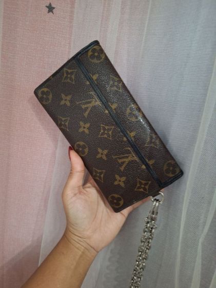 Louis Vuitton Monogram Macassar Portefeuille Rond Chain Strap Canvas รูปที่ 4