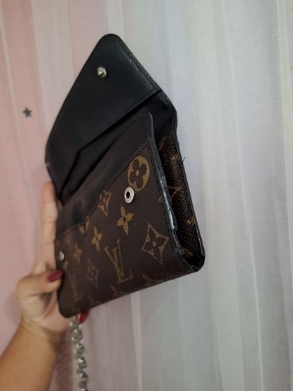 Louis Vuitton Monogram Macassar Portefeuille Rond Chain Strap Canvas รูปที่ 7