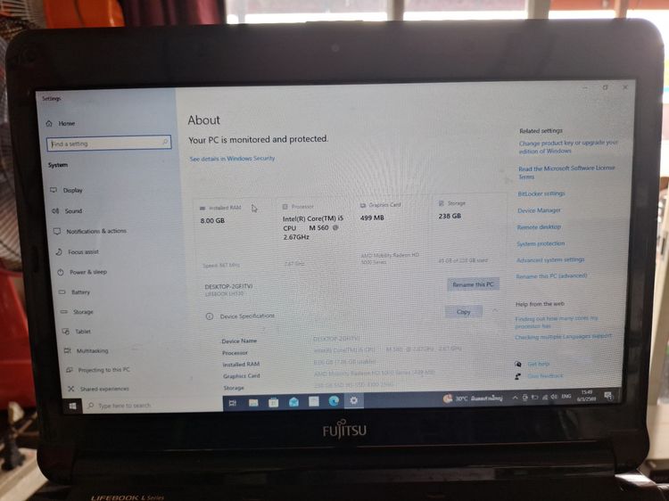 Fujitsu Lifebook LH530 i5 SSD ram8 2500 รวมส่ง รูปที่ 7
