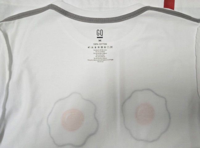👕 เสื้อยืด GQ T-shirt Size M ลายไข่ดาว น่ารักๆ สภาพดีมาก รูปที่ 5