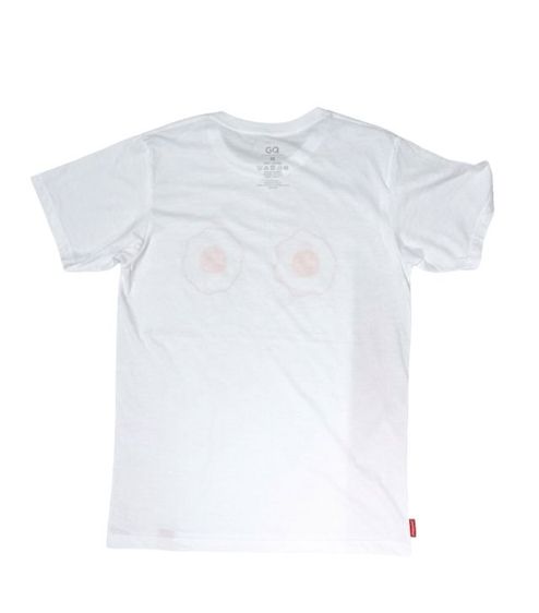 👕 เสื้อยืด GQ T-shirt Size M ลายไข่ดาว น่ารักๆ สภาพดีมาก รูปที่ 3