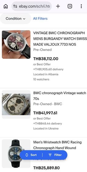 นาฬิกา​ Vintage​ BWC Chronograph ระบบไขลาน​ หายากมาก​ ราคาแบ่งปันกันครับ รูปที่ 13