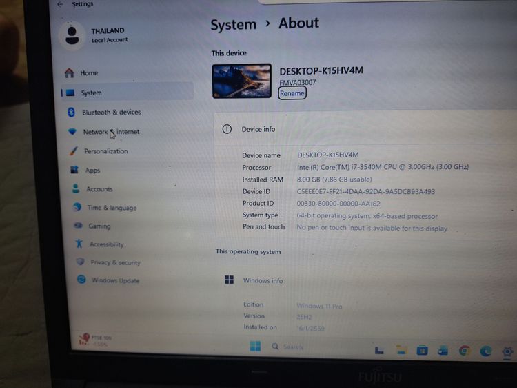 วินโดว์ 8 กิกะไบต์ USB ไม่ใช่ Fujitsu LIFEBOOK A573-G  CORE I7  SSD 256GB  แรม8G วิน11 พร้อมใช้