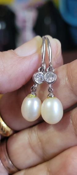 ต่างหูมุกแท้เงินแท้ 925