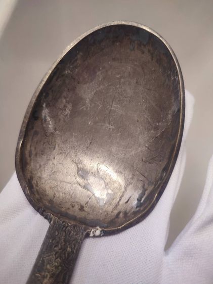 ขายทัพพีเงินแท้ เปอร์เซ็นเงิน 40  น้ำหนักช่างได้ 102กรัม รูปที่ 8