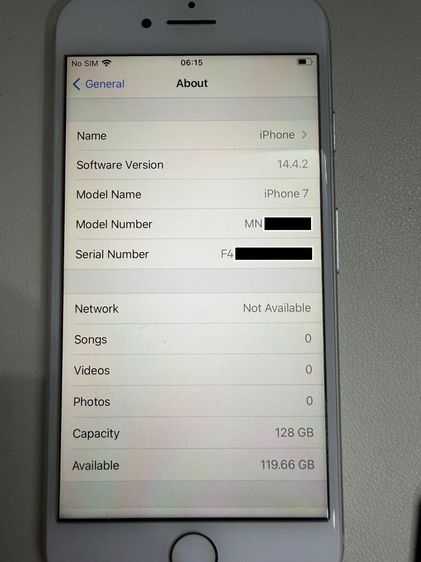 iPhone 7 128GB ใช้งานปกติ เล่น LINE ได้ เครื่องสำรอง ราคาถูก รูปที่ 5