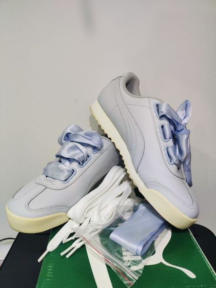 ส่งต่อ Puma Roma Heart สีฟ้าพาสเทล  สภาพนางฟ้า อุปกรณ์ กล่องป้ายเชือกขาว เชือกโบว์ ครบไซส์ 6.5US 23.5CM รูปที่ 3