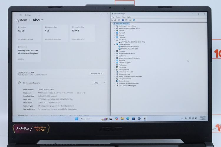 ASUS TUF GAMING A15 Ryzen 5 7535HS-RTX2050 RAM16-512GB - ID26030035 รูปที่ 3