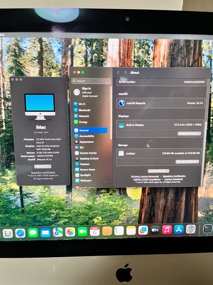iMac 21.5 ปี 2017 i5 ram 8 SSD M.2 ตัวแรง Mac OS Sequoia รุ่นปี 2026 โหลดได้ทุกแอพ รูปที่ 2