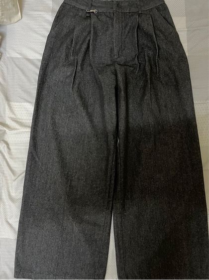 M ไม่มีแขน อื่นๆ กางเกงสแล็ค ทรงBaggy ผ้ายีนส์ สีเทาดำ