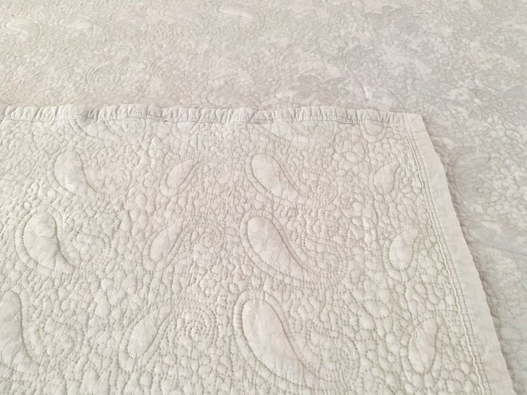 ผ้าห่ม (ใช้ปูรองนอนได้) (ผืนใหญ่มาก) ขนาด 6.5-7ฟุต ผ้าชีฟองสีเทาปักลายวินเทจทั้งผืน ยี่ห้อ Roomine Home (สภาพใหม่) รูปที่ 5