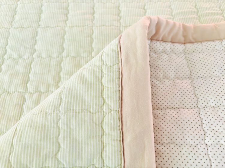 ผ้าปูรองนอน รองกันเปื้อน รองโซฟา ขนาด 5ฟุต สีเขียวลายทาง (โทนสีหายาก) มือสองสภาพดี สินค้าญี่ปุ่น-เกาหลีแท้ รูปที่ 6