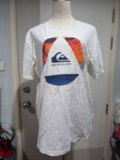 เสื้อยืดสีขาว Quiksilver เสื้อวินเทจ งานญี่ปุ่น มือสอง อก 44-46