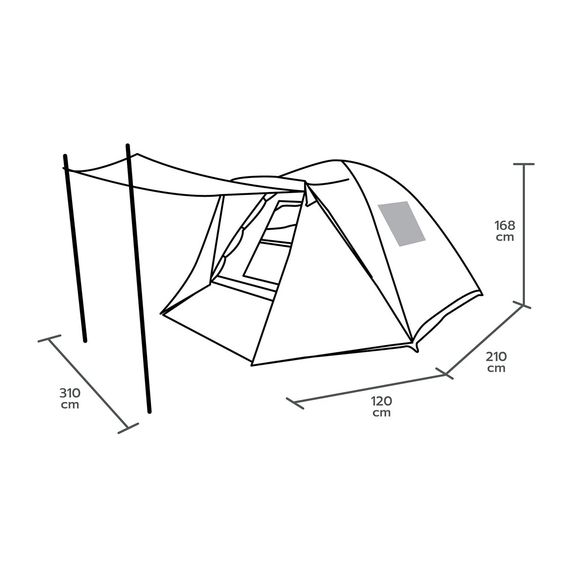 เบสิโค เต็นท์สนามสำหรับ 6 คน รุ่น BCT20-07 ใช้งานครั้งเดียว รูปที่ 3