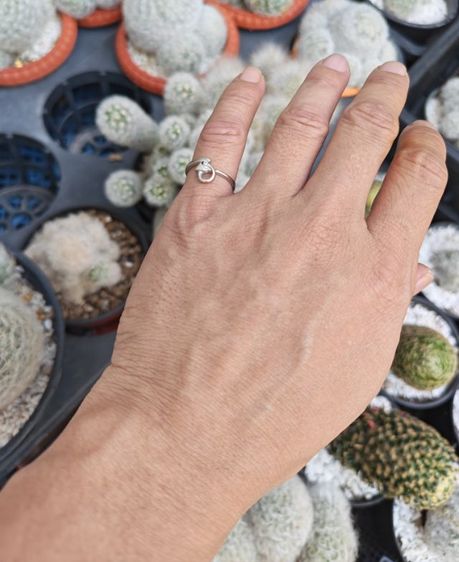 แหวนทองคำแท้​ 18k​ White​ Gold เพชรแท้​ 1​ เม็ด​ แบ่งปันพี่สาว​ถูกๆครับ รูปที่ 8