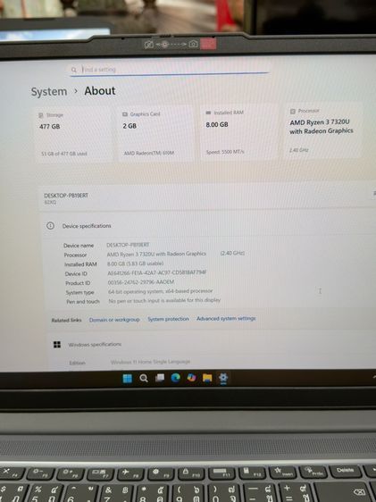  Lenovo IdeaPad Slim 3 15AMN8 ปี 2023 AMD Ryzen 3 7320U สภาพสวยพร้อมใช้มากมีชาร์จ  รูปที่ 5