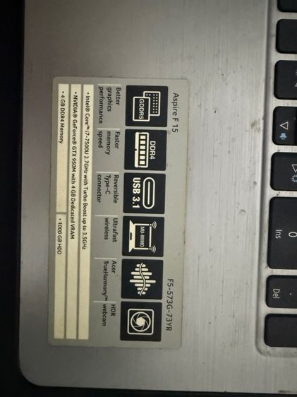 Acer Aspire F 15 รุ่นย่อย F5-573G-73YR  รูปที่ 3