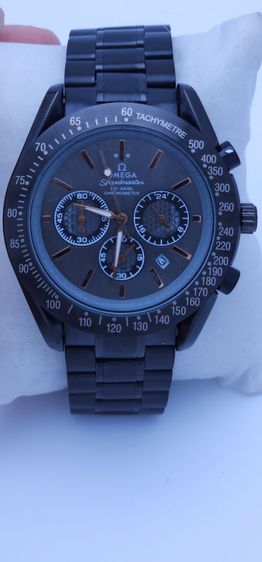 นาฬิกาโครโนกราฟสไตล์สปอร์ต หน้าดำ ขอบ Tachymeter สายสแตนเลสดำ เท่ ดุดัน ใส่ได้ทุกวัน รูปที่ 2