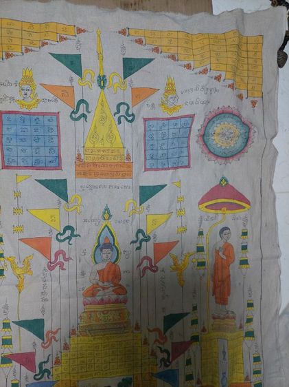 เครื่องรางผ้ายันต์ล้านนางานเขียนมือ 45 คูณ 35 นิ้ว รูปที่ 10