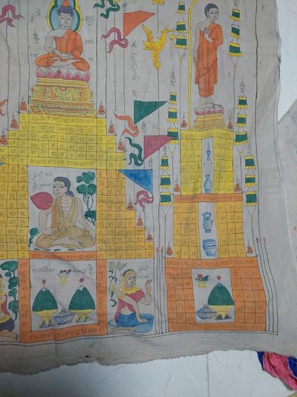 เครื่องรางผ้ายันต์ล้านนางานเขียนมือ 45 คูณ 35 นิ้ว รูปที่ 2