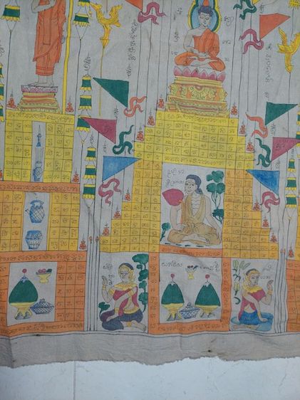 เครื่องรางผ้ายันต์ล้านนางานเขียนมือ 45 คูณ 35 นิ้ว รูปที่ 6