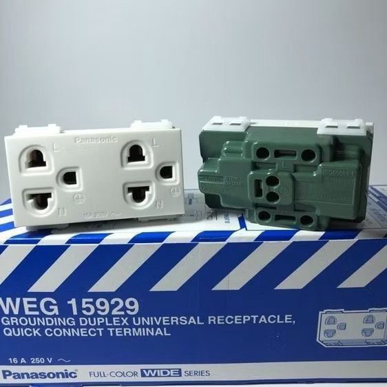Panasonic เต้ารับคู่มีกราวด์ (10 ตัว ) WEG15929 Full-Color Wide Series รูปที่ 4