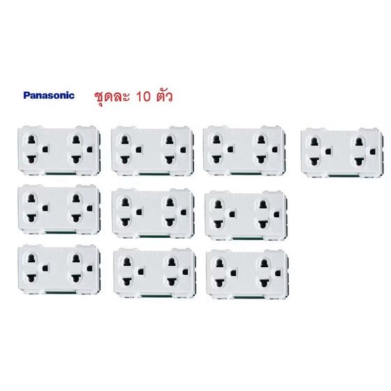 Panasonic เต้ารับคู่มีกราวด์ (10 ตัว ) WEG15929 Full-Color Wide Series รูปที่ 2