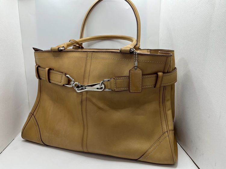 กระเป๋า Coach Hamptons Leather Carryall แท้ 100 💯  ปี 2009 หนังวัว Glovetanned มีความทนทานสูง รูปที่ 10