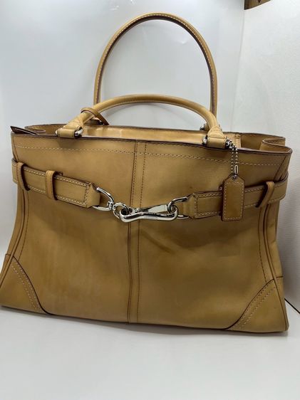 กระเป๋า Coach Hamptons Leather Carryall แท้ 100 💯  ปี 2009 หนังวัว Glovetanned มีความทนทานสูง รูปที่ 11