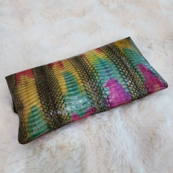 กระเป๋าคลัชหนังงูแท้ มือสอง สภาพใหม่ รูปที่ 2