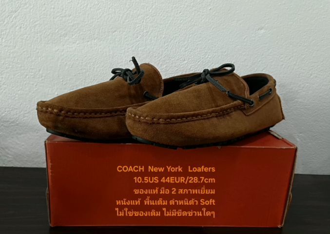 COACH New York Loafers Shoes, Men's 10.5US 44EU(28.7cm) ของแท้ มือ 2 สภาพเยี่ยม, รองเท้า COACH แบบสวม หนังแท้สวย พื้นเต็ม ตัว Soft ไม่เดิม รูปที่ 5