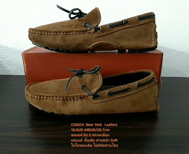 COACH New York Loafers Shoes, Men's 10.5US 44EU(28.7cm) ของแท้ มือ 2 สภาพเยี่ยม, รองเท้า COACH แบบสวม หนังแท้สวย พื้นเต็ม ตัว Soft ไม่เดิม รูปที่ 17