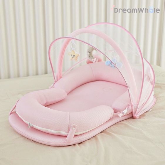 อื่นๆ ชุดเครื่องนอน DreamWhale ที่นอนรังนก SlopeNest 4in1 หายใจผ่านได้ แถมมุ้ง แถมโมบาย พกพาได้ ซักได้ กันไรฝุ่น ที่นอนเด็ก