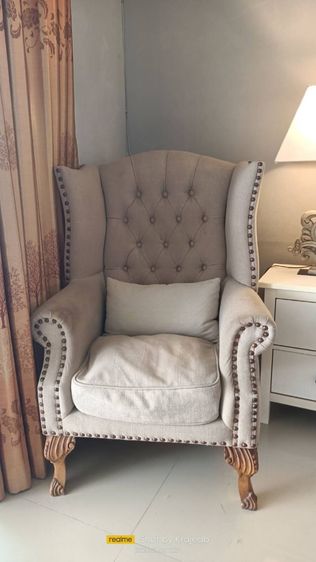 เนื้อ ผ้า 1 ที่นั่ง โซฟาหลุยส์วินเทจ