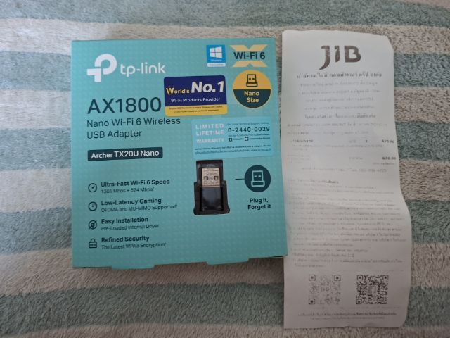 อุปกรณ์เครือข่าย TP-Link Archer TX20U Nano AX1800 Wi-Fi 6 USB Adapter