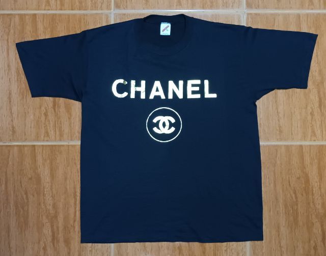 ดำ XL แขนสั้น เสื้อทีเชิ้ต อื่นๆ Vtg.CHANEL' 80's Gold