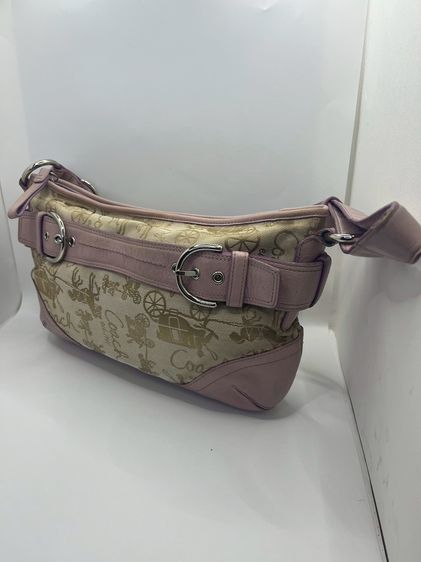 Coach Hamptons Scribble Demi Bag สีชมพู แท้100 💯  ปี 2010💗 รูปที่ 14