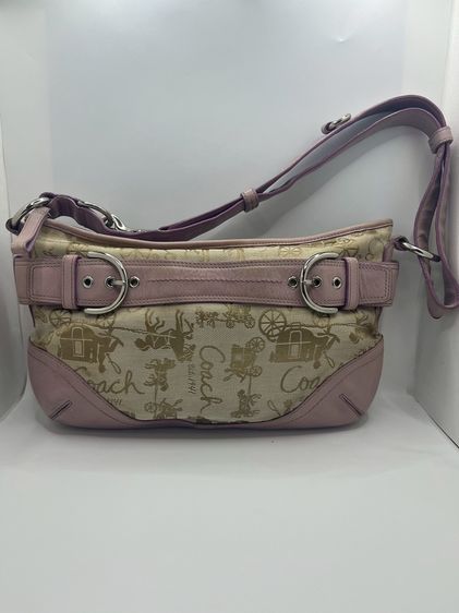 Coach Hamptons Scribble Demi Bag สีชมพู แท้100 💯  ปี 2010💗 รูปที่ 12